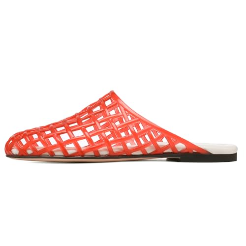 Clear Jelly Shoes for Women Slip on Jelly Mesh Slides Comfortable Closed Toe Flats Sandals Summer Beach Slippers.