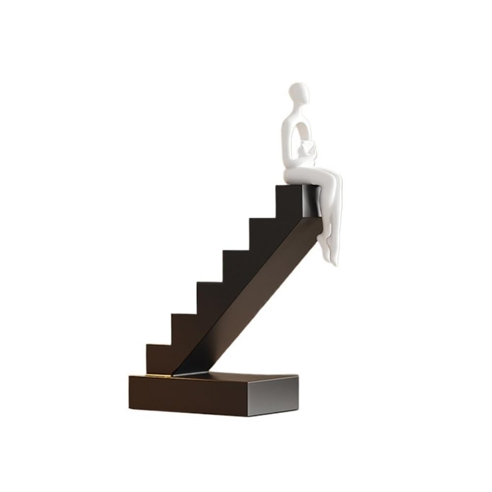 Zeny896v One Color Sculptures Abstract Figure Ornaments Living Room Display Wine Cabinet Resin Sculpture Study Art Home Accessories Decor