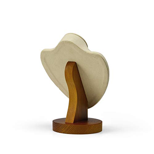 Oirlv Elegant Beige Necklace Display Bust Wooden Base with Ultra-Fibre Finish Necklace Stand for Home or Jewellery Shop - Image 2