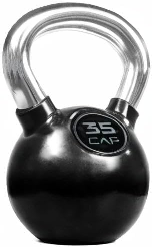 Miniatura 9 de WF Athletic Supply Pesa rusa recubierta de goma de color con mango cromado, ideal para entrenamiento de cuerpo completo y entrenamiento de fuerza,