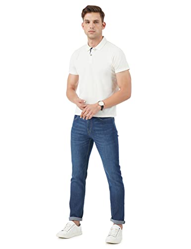 Image of INKD Men's Slim Fit Jeans - Mid-Rise | Cotton Blend | Contrast Stitch | Stretchable Fabric | Classic 5 Pocket Styling | Men's Bottomwear (Available in Plus Sizes)