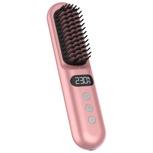 Travel-Size Ceramic Hair Styling Tool, Extended Battery Life, Lcd Display, Ionic Hair Care, Smart Temperature Control At Nine Levels, Portable Straightener Brush