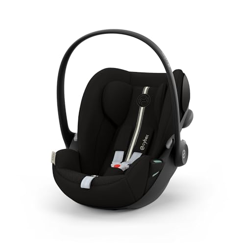 CYBEX Gold Babyschale Cloud G i-Size Plus, Inkl. Neugeboreneneinlage, Ab Geburt bis ca. 24 Monate, Für Kinder ab 40 cm bis 87 cm, Max. 13 kg, Moon Black