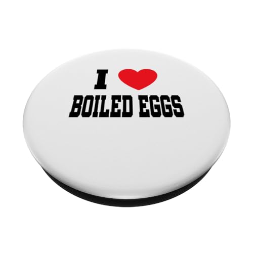 I Love Boiled Eggs PopSockets Swappable PopGrip, Black - Image 2