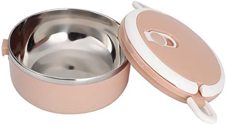 0.7L Thermos Lunch Box, 304 Stainless Steel Portable Stainless Steel Thermal Insulated Rice Noddles Lunch Box, Bento Box Food Bowl for Home Use, Insulated Lunch Container (Single Layer_Pink)