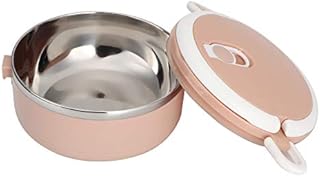 0.7L Thermos Lunch Box, 304 Stainless Steel Portable Stainless Steel Thermal Insulated Rice Noddles Lunch Box, Bento Box Food Bowl for Home Use, Insulated Lunch Container (Single Layer_Pink)