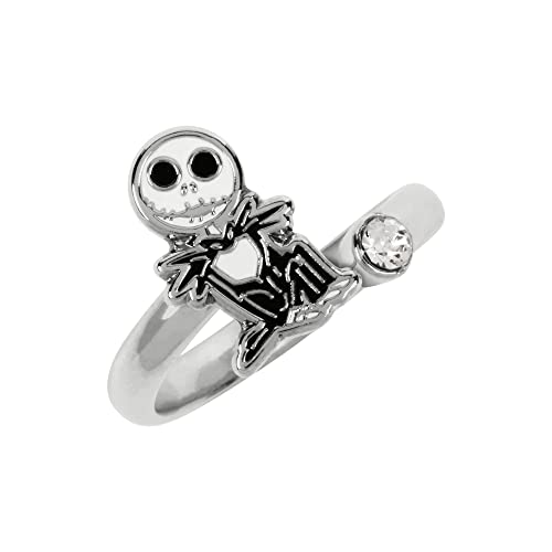 Ya en mundofriki.es: Disney Nightmare Before Christmas White & Black Silver Plated Clear Stone Ring RF00386RRWL