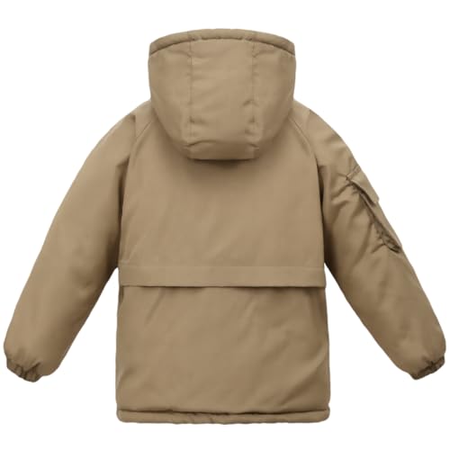 Image of Kids Winter Fleece-Lined Coats For Boys Puffer Jackets With Hood