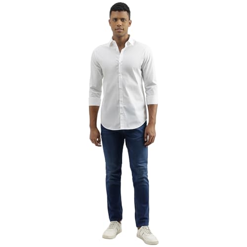 Image of United Colors of Benetton Slim Fit Spread Collar Solid Shirt