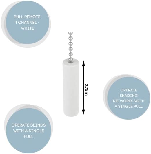 Diagram of MotionBlinds Pull Remote with dimensions and function