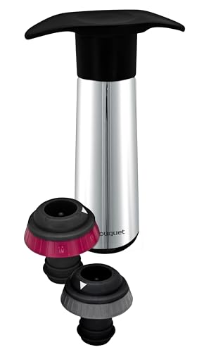 VB VIN BOUQUET FIC 1308 Manual Vacuum Pump are Click Sound Indicator, INOX, 2 Plugs, Silver, 2 Tapones - Image 4