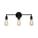 Create for Life 3-Light Vanity Lights Black Wall Sconces Vintage Industrial Rustic Bathroom Wall Lighting