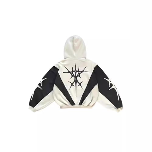 Men's Y2K Hip Hop Hoodie Retro Street Loose Letter Hoodie Gothic Clothes Rock Pullover Jacket3