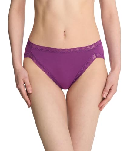 Image of Natori Women's Bliss French Cut 3-Pack, Verbena /Dk Cherry /Bright Grape