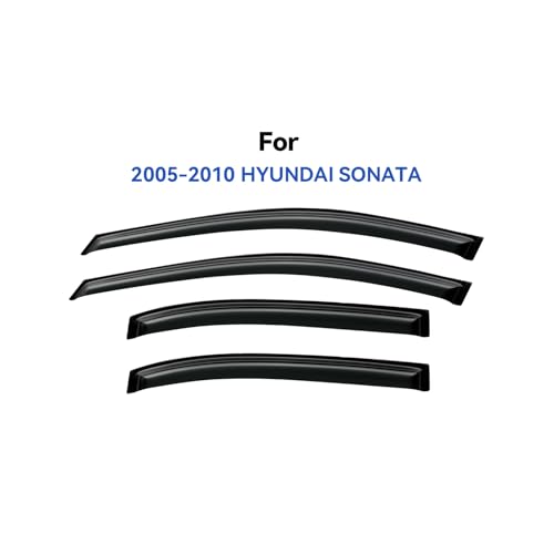 Image of Window Visors Rain Guards Shield for 2006-2010 Hyundai Sonata, Out-Channel Window Vent Wind Deflectors Visors Shades for 06-10 Sonata