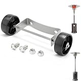 Upgraded Version Patio Heater Wheel Kit(Sturdy and Solid), Universal Movable Wheel Suitable for Most Outdoor Round Stand Up Propane Heater, Outdoor Heater Replacement Parts Silver Color