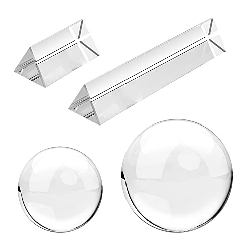 🔥 Hot Deals MerryNine 4 Pack K9 Crystal Photography Kits, 60MM and 80mm Lens Crystal Ball, 60MM and 150mm Crystal Prism with Pouch for Photography Teaching Light Spectrum Physics and Photo Prism Art Decor Flash Deals - 40% OFF MerryNine 4 Pack K9 Crystal Photography Kits, 60MM and 80mm Lens Crystal Ball, 60MM and 150mm Crystal Prism with Pouch for Photography Teaching Light Spectrum Physics and Photo Prism Art Decor