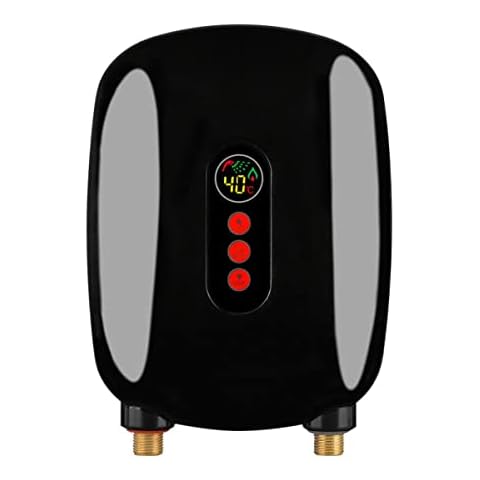 Tankless Water Heater, Mini Storage Free Electric Water Heater, 6500W 220V Smart Thermostat Tankless Water Heater for Home Kitchen Bathroom,Black Cover