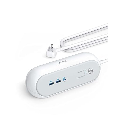 Anker USB C Power Strip Surge Protector for Home Office, PowerExtend USB-C 3 Capsule, 3 Outlets and 15W 2 USB Ports and 45W Power Delivery Port, 6 ft Power Cord, Flat Plug, Space-Saving Design