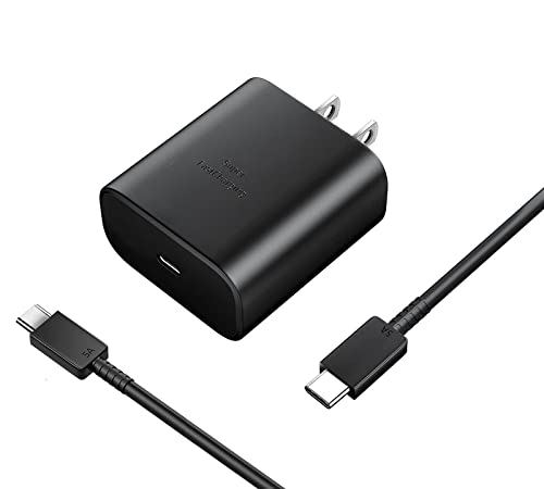 Samsung Super Fast Charger, 45W USB-C Super Fast Charging Wall Charger Adapter with 5FT Type C Fast Charging Cable for Samsung Galaxy S22/S22+/S22 Ultra/Note 10+/S21/S20/Note 20, Z Fold 3, Tab S7/S7+