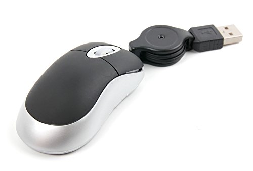 DURAGADGET Black & Silver Mini USB Laptop Mouse - Compatible with Sony Vaio Z Series | E Series 15.5-inch & F Series Laptops