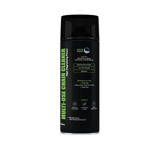 Image of Chain Cleaner Spray 135 ml Multi Use Degreaser Aerosol Fast Dry Residue Free Formula Removes Grease Dirt Grime for Bike Motorcycle Chain Sprocket Gear Cleaner Anti Rust