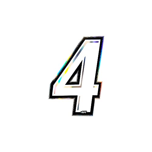 Quattroerre 13254 Number Racing 4, White, 10 x 6.5 cm