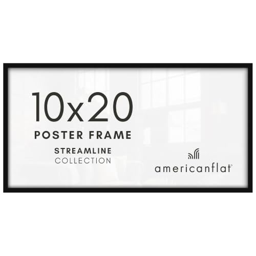 Image of Americanflat Picture Frame - Slim Molding - Black - 10x20 (Pack of 12)