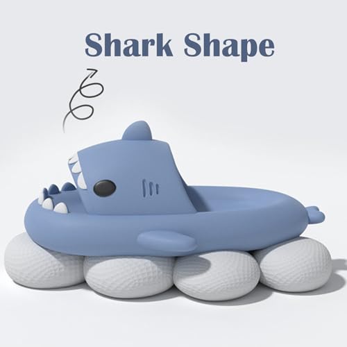 Lethargic Shark Slides for Men and Women, Cloud Fun Animal Slipper for Adult, Cozy Non-Slip Shark Sandals for Bathroom, Outdoor2