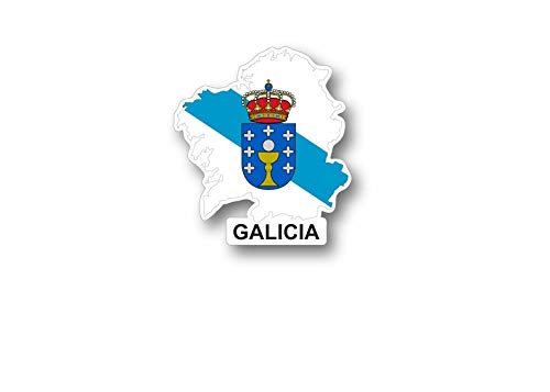 Akachafactory Sticker Adesivi Adesivo Bandiera Spagna Comunita Galicia Galizia