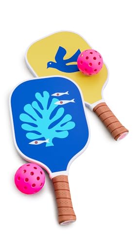 Jonathan Adler Womens Playa Pickleball Set Orange/Blue One Size