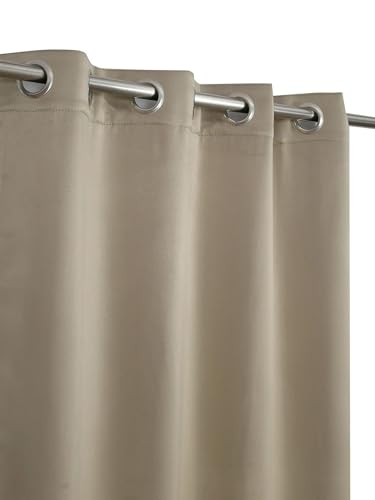 Image of 100% Blackout Curtains for Window- 4 Feet (Pack of 1) | Black Back Coated Fabric |Heat & Noise Insulation | Eyelet Curtains for Living Room & Bedroom |Mocha