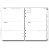 SKYDUE Refillable A5 Ring Binder Calendar, Ringbuch A5 Nachfüllbar, Kalendereinlagen 2026 1 Woche 2 Mit Tabs,Wochenplaner Einlage