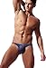 Newsywell Men's Soft Panties Bikini Briefs Ice Silk Low Rise Underwear Purple Blue Large