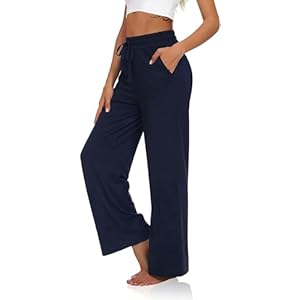 Jogginghose Damen Yogahose Weites Bein Freizeithose Trainingshose Sporthose Aktive Freizeit Gerades Bein Kordelzug Lose Lounge Pants mit Taschen