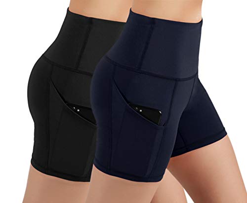 image for ODODOS High Waist Out Pocket Yoga Short Tummy Control Workout Running 