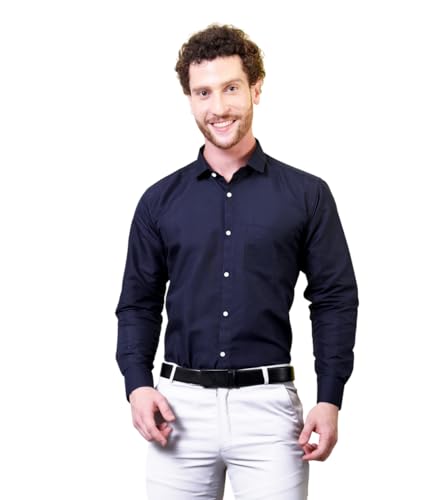 Image of CONTRARY Men's Pure Cotton Solid Stylish Casual & Formal Wear Shirt | Stylish Regular Fit Full Sleeve Comfortable Office Party Trendy Shirt - Multi Color