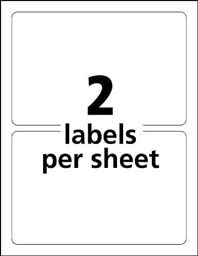 Image of Avery Durable White Cover Up ID Labels for Laser Printers, 5 inch x 8.125 inch, Pack of 100 (6579)