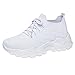 Slip On Tennis Shoes Women Lace Up Sock Sneaker Lightweight Breathable Deodorizing Comfortable Walking Gym Training Shoes Fashionable Casual Ankle Socks Sneakers Elevator Shoe White