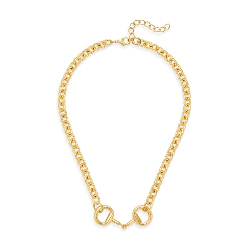 TONLUYAX Gold Chunky Necklace for Women Horse Bit Pendant Necklace Western Statement Necklaces Trendy Jewelry