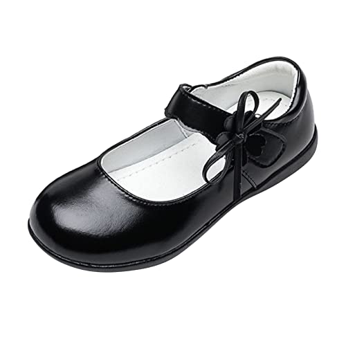 Children Shoes Student Shoes Single Soes Children Performance Princess Doudou Small Leather Shoes Girls Mary Jane Shoes (Black, 10.5-11 Years Big Kids)