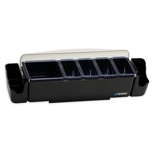 San Jamar BD4005S 9 Piece The Dome Garnish Center, 4qt Capacity, 22" Length x 7-1/2" Width x 8-1/2" Height
