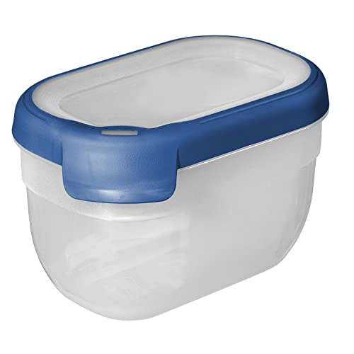Curver Boîte Alimentaire rectangulaire Multi Usage 0,75L en polypropylène 100% recyclé, 15x10x9,3 cm, adapté au Micro-Ondes, Lave-Vaisselle, Congélateur- Bleu