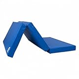 Jeflex - blaue klappbare Weichbodenmatte & Turnmatte 150 x 100 x 8 cm MADE IN GERMANY/faltbare Gymnastikmatte/platzsparende Fitnessmatte & faltbare Yogamatte/dicke Sportmatte für Kinderzimmer