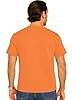 LUXY LINE Men’s Plain T-Shirt Crew Neck & Short Sleeve Cotton Top for Adults Soft and Durable Gym Tees for Men (S-2XL) Orange #3