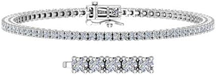 FINEROCK 1 3/4 Carat Diamond Tennis Bracelet in 10K White Gold (6.5 Inch) - IGI Certified