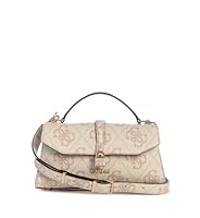Guess Queensland Top Handle Flap Bag Latte Logo In Braun | Lyst DE