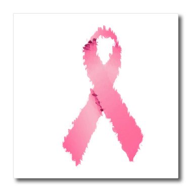 3dRose (15cm ) - Patricia Sanders Creations - Painted Pink Ribbon - Art- Breast Cancer Awareness - Iron on Heat Transfers