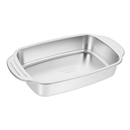 CORHAD Stainless Steel Roasting Tray for Fish Lobsters Portable Rectangular Serving Pan Durable Easy to Clean for Home and Commercial Use