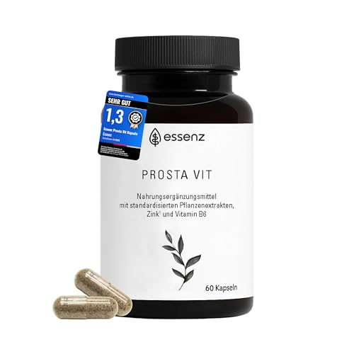 ESSENZ - Prosta Vit 60 Kapseln - Natürliche Prosta Vit Kapseln mit Kürbiskern- Sägepalm- & Brennnesselwurzelextrakt. Zur Förderung des Wohlbefindens